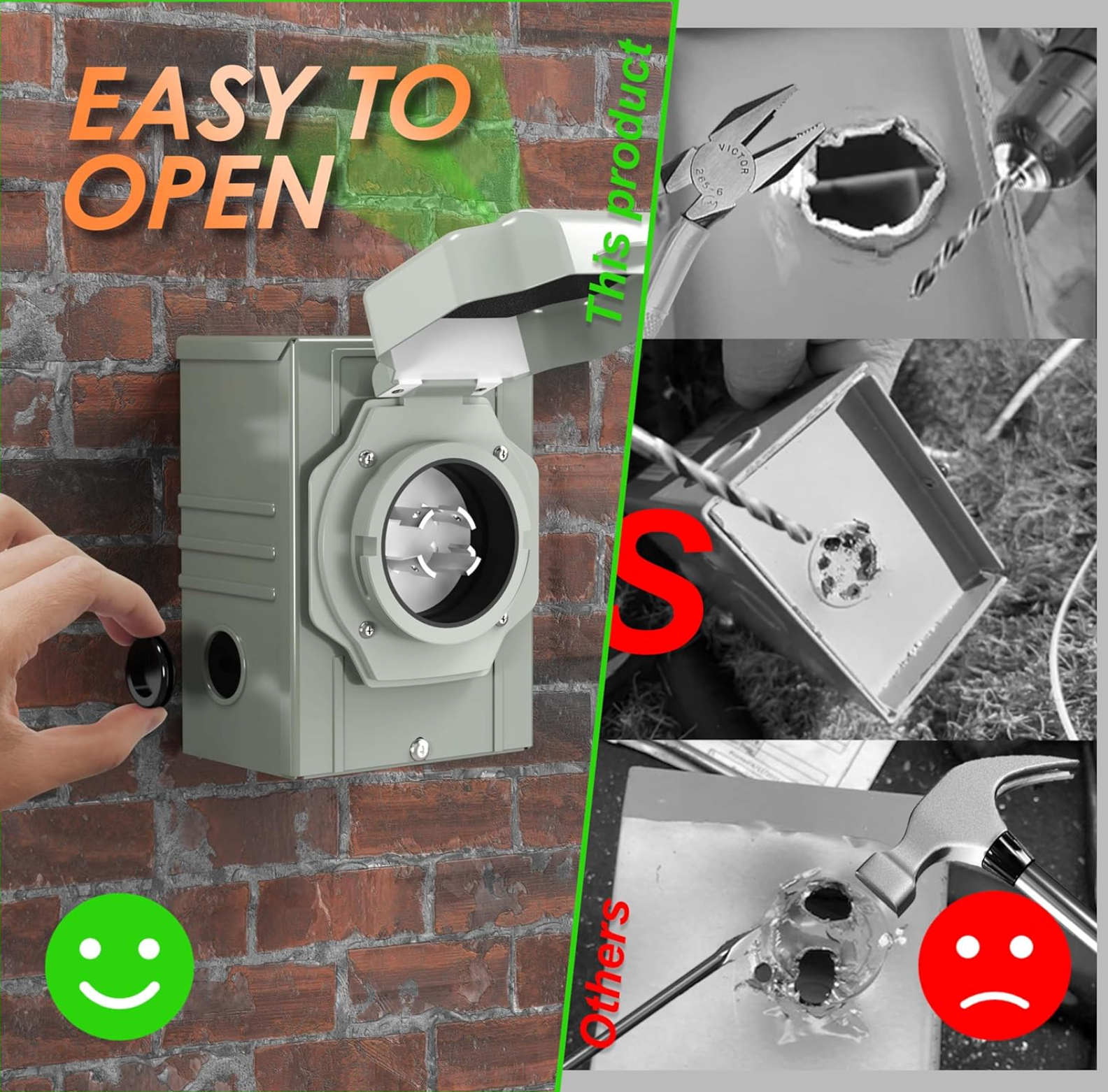 Extension Cord and Inlet Box with Locking Connector